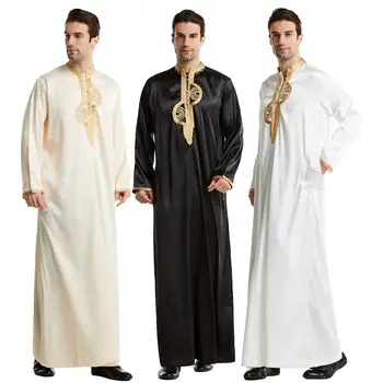 Hanyimidoo Moslimských Abaya pre Mužov Jubba Thobe Blízkom Východe Dlhé Rúcha Kaftan Arabskom Dubaji Dospelých Dlhý rukáv Islamské Oblečenie
