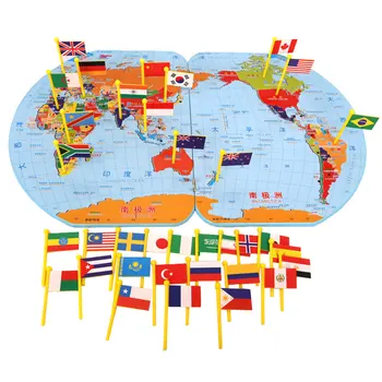 Mapa Sveta Puzzle S Národnej Vlajky A Hlavné Mestá Drevený Skladací Sveta Geografia Rada Interaktívne Vzdelávacie Hračky Pre Deti,