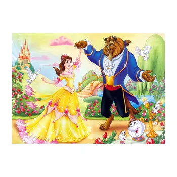 Disney Princezná Svadobné Hrad Snový Rose Belle Kráska a Zviera Pozadie Dievčatá Happy Birthday Party Baby Sprcha Banner