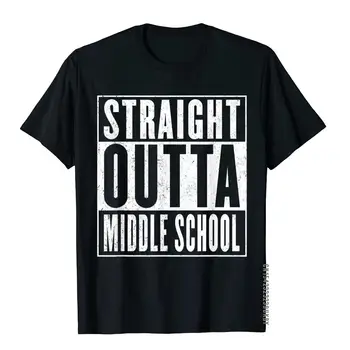 Straight Outta Strednej Škole Štúdia Študent, Učiteľ Darček T-Shirt Slim Fit Muž Top T-Shirts Bavlna Tees Lete