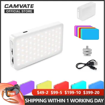 CAMVATE VL-120 LED Video Svetlo Prenosné Vyplniť Svetla Bi - color s Multi-farebný Papier Pre DSLR, Mirrorless Fotoaparáty, Smartphony