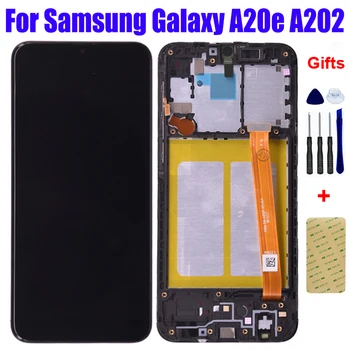 Pôvodný Pre Samsung Galaxy A20E A202 A202F A202DS LCD Displej Panel Matice Dotyk Digitalizátorom. Snímača Sklo Montáž Rámu