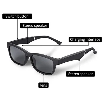 Anti-UV Bluetooth Okuliare Polarizované slnečné Okuliare, Smart Športové Eireless Headset Mikrofón Okuliare Prispôsobiteľné Predpis Objektív