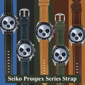 Vintage matný cowhide kožené watchstrap Pre Seiko PROSPEX Série SSC813P1 SSC909P1 SSC817P1 SSC815P1 pravej Kože Watchband