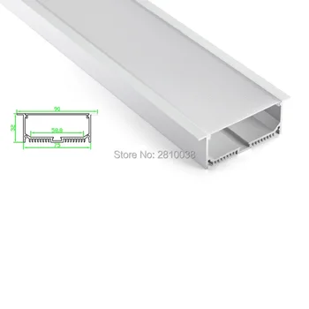 50 X 1M Sady/Veľa pôvodných veľkoobchod led hliníkového profilu a Super-široký T profil kanál pre stropné alebo nástenné svietidlo