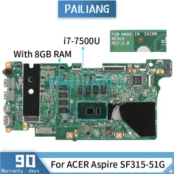 Doske Pre ACER Aspire SF315-51G i7-7500U Notebook doske BE5EA SR341 S 8GB RAM Testované OK