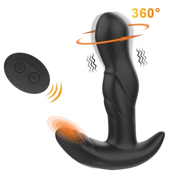 Análny Plug Vibrátor 360 Stupňov Rotácie G-Spot Stimulácia Prostaty Masér Sexuálnu Hračku Pre Mužov Upozorňuje Zadok Plug