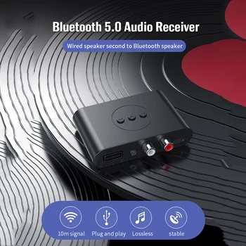 Bluetooth-kompatibilné 5.0 Prijímač RCA, 3.5 mm AUX Jack Stereo Adaptér Bezdrôtovej siete pre Reproduktor, Zosilňovač, Car Audio Vysielač