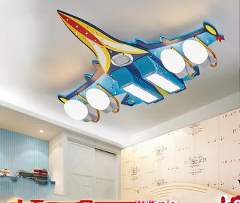 Chlapec, spálne, detskej izby modré lietadlo stropné svietidlo tvorivé krásne diaľkové ovládanie Bluetooth Hudby Fighter stropné lampy