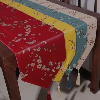 33x210cm Klasickej Čínskej retro slivka kvet žakárové stôl runner Modrá tabuľka mat pokrytie domácej hotel dekorácie pre svadobné party