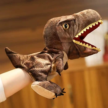 Dinosaurov Roztomilý Kreslený Tyrannosaurus Rex Strane Bábkové Hračka Rozprávanie rekvizity Rodič Dieťaťa, Interaktívne Hry Darček pre Deti