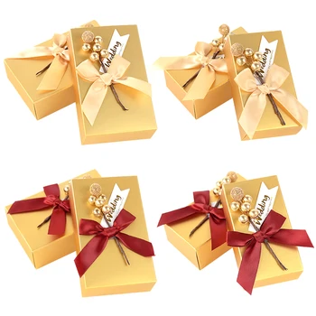 5 ks Svadobný Prospech Candy Boxy Svadobné Party Dekorácie, Darčekové Krabice Papierové Tašky Udalosť Strana navrhne Balenie Darčeka Hot Predaj