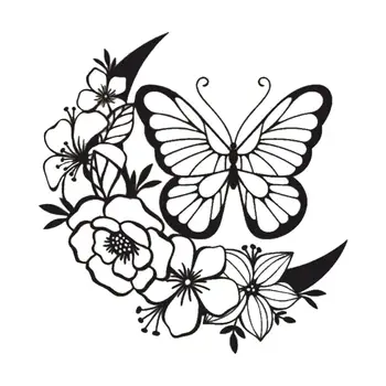 Kreatívne Kvetinové Motýle Wall Art Siluetu na Statku Domova