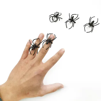 20Pcs/Bal Čierne Plastové Spider Krúžok Halloween Dekorácie Pre Domov Halloween Party Dekorácie Pre Deti Strany Krúžok Rekvizity