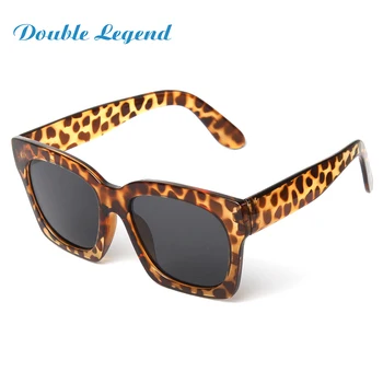 DVOJITÉ LEGENDA Módne Leopard Dizajn slnečné Okuliare pre Ženy Dekoratívne Ženské Okuliare Námestie Full Frame PC Materiál, slnečné Okuliare
