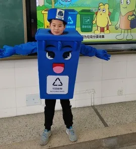 Recyklácia Koša Maskot Kostým Deti Deťom Veľkosť Odpad Popola Kôš Na Odpadky Môže Reklama Mascotte Halloween Maškarný Súpravy