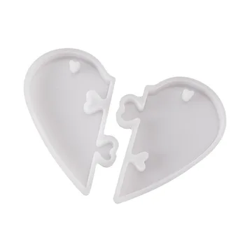 DIY epoxidové 2-dielna pár srdce zámok prívesok kvapalné silikónové formy Šperky nástroj