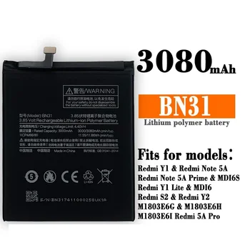 Pôvodný Nahradenie BN31 Batérie Pre Xiao Mi 5X Mi5X Redmi Poznámka 5A Pro Mi A1 Redmi Y1 Lite S2 BN 31 Note5 Prem Batérie+Nástroje