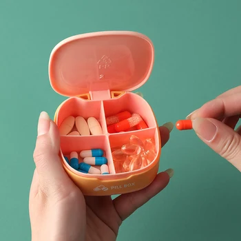 4 Mriežky Pilulku Prípade Diabetická Pilulku Úložný Box Medicíny Prípade Oddelení Medicíny Tablet Dávkovač Štiepačky 7-dňový Pilulku organizátor