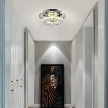Z nehrdzavejúcej Ocele K9 Crystal Moderné Flush Mount Stropné Svetlo, Kruhové Stropné Lampy, Jedáleň, Obývacia Izba, Spálňa, Kúpeľňa
