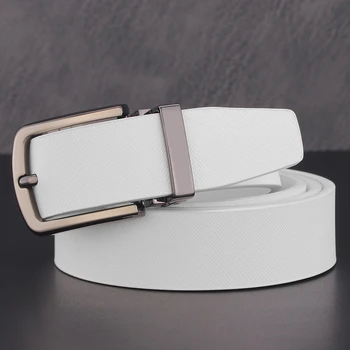 Vysoko Kvalitné Módne Pin Pracky Pásu pánske Luxusné Značky Kožený Opasok Hot Predaj Bežné Biele 2.8 cm Cowhide Pásu
